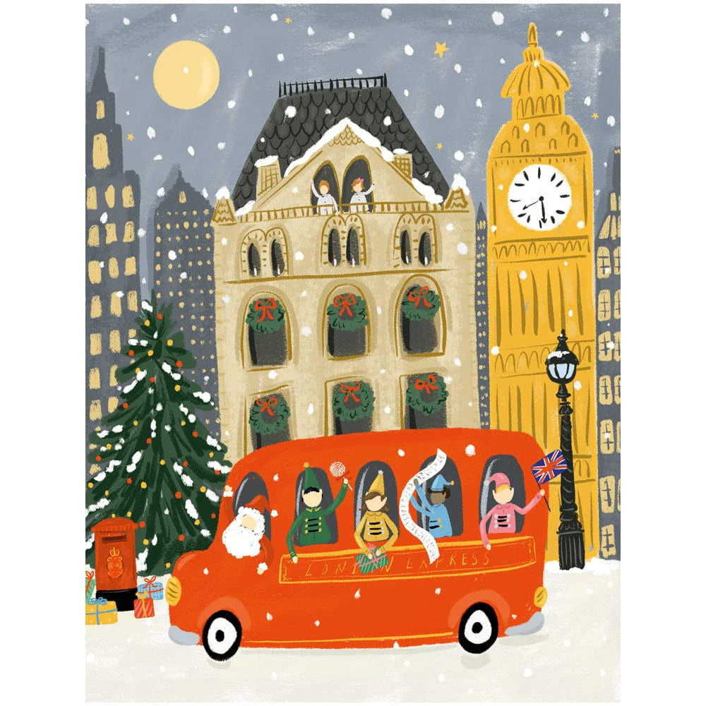 Caspari Christmas In London Boxed Christmas Cards – 15 Cards/Envelopes