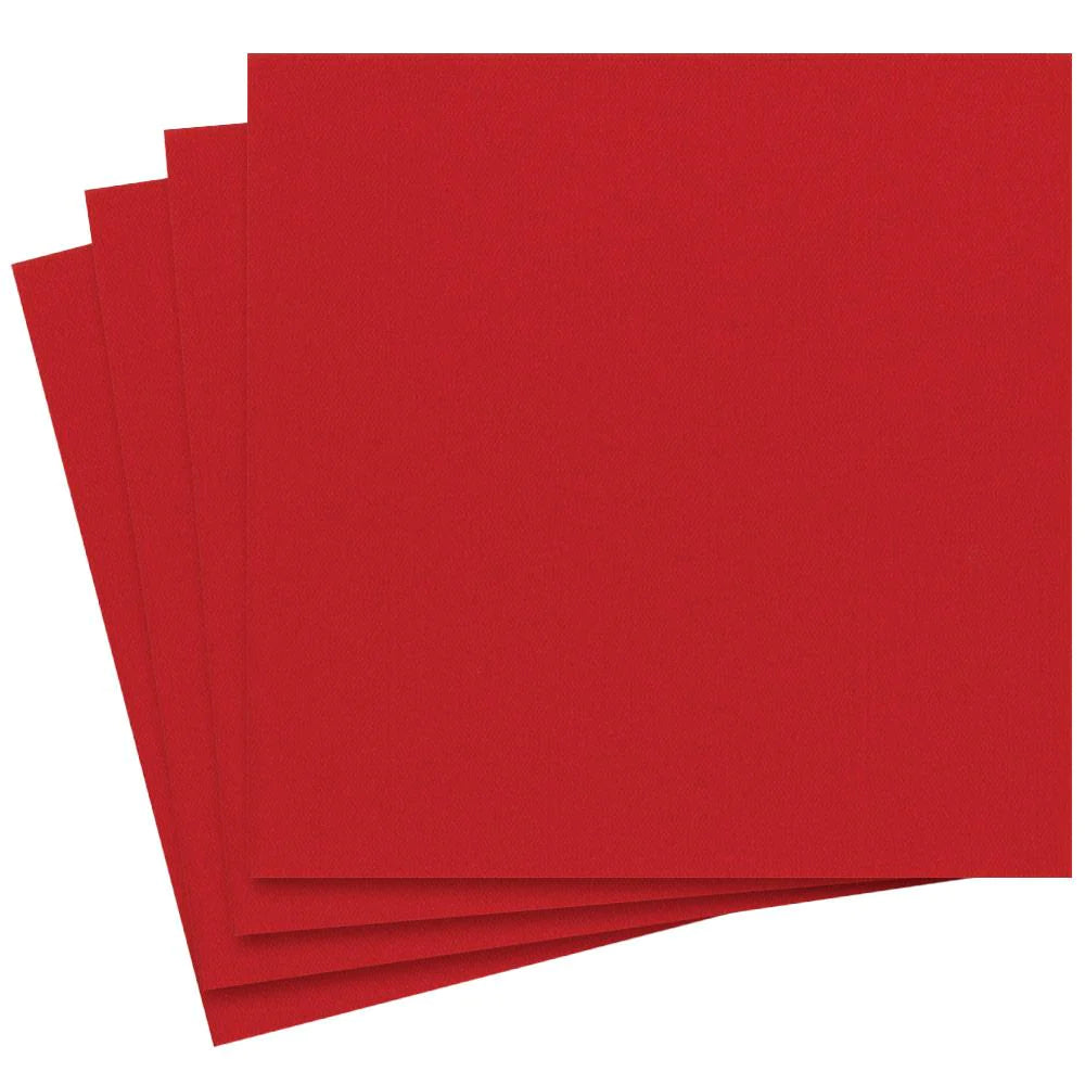 Caspari Paper Linen Solid Red Dinner Napkins - 12pk