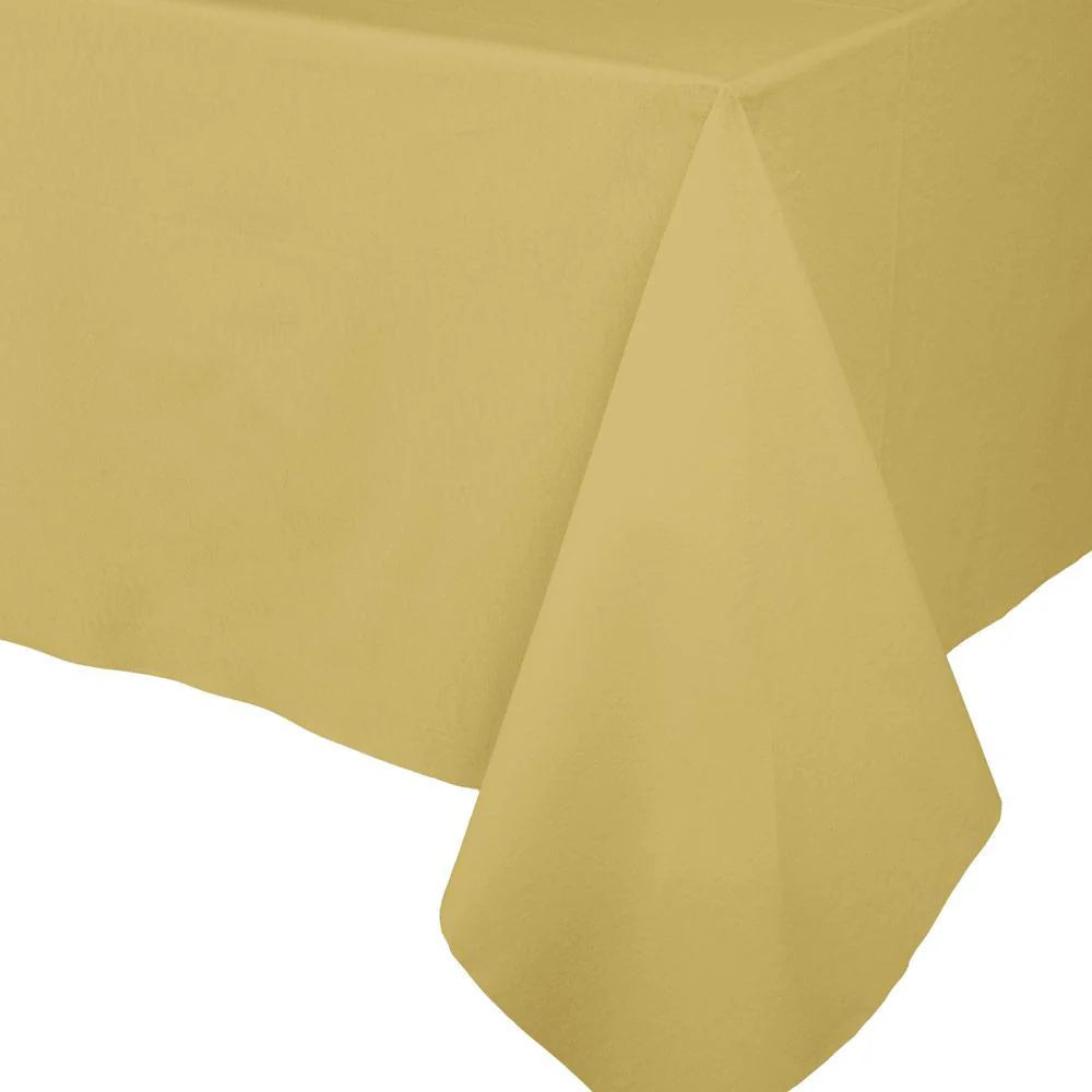 Caspari Solid Paper Linen Tablecloth – Gold