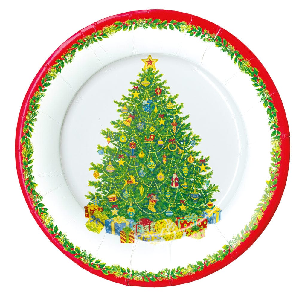 Caspari Christmas Tree Paper Dinner Plates – 8pk
