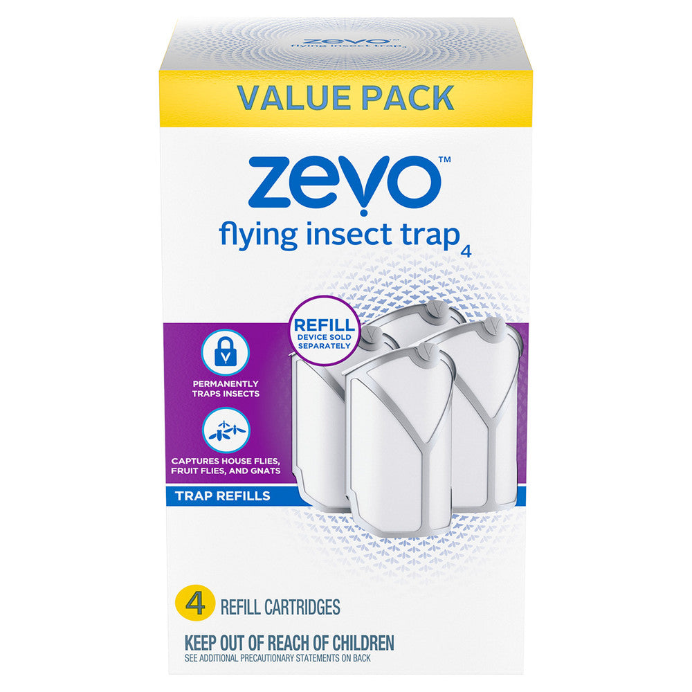 Zevo Flying Insect Trap – Fly Trap Refill Cartridges – 4 Cartridges