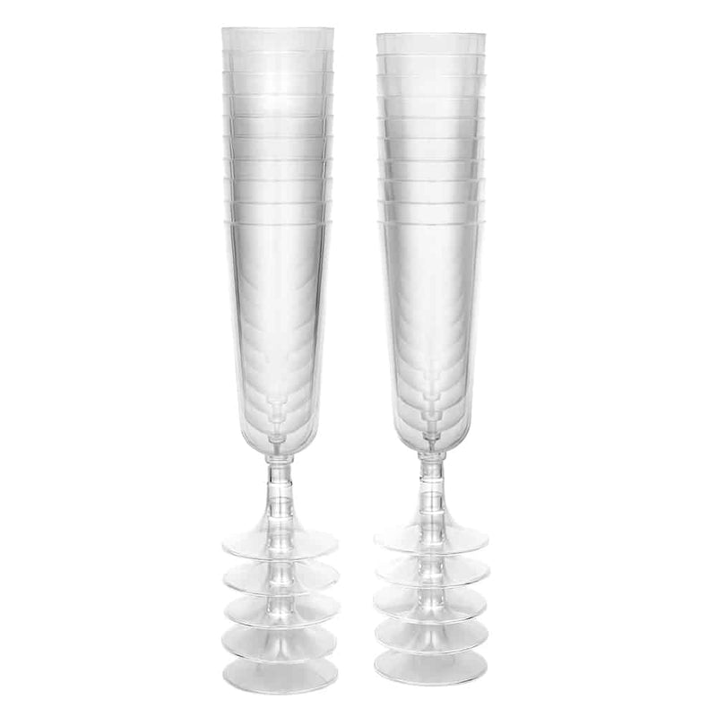 Deluxe Plastic Champagne Glasses – Pack of 20 – 5oz.