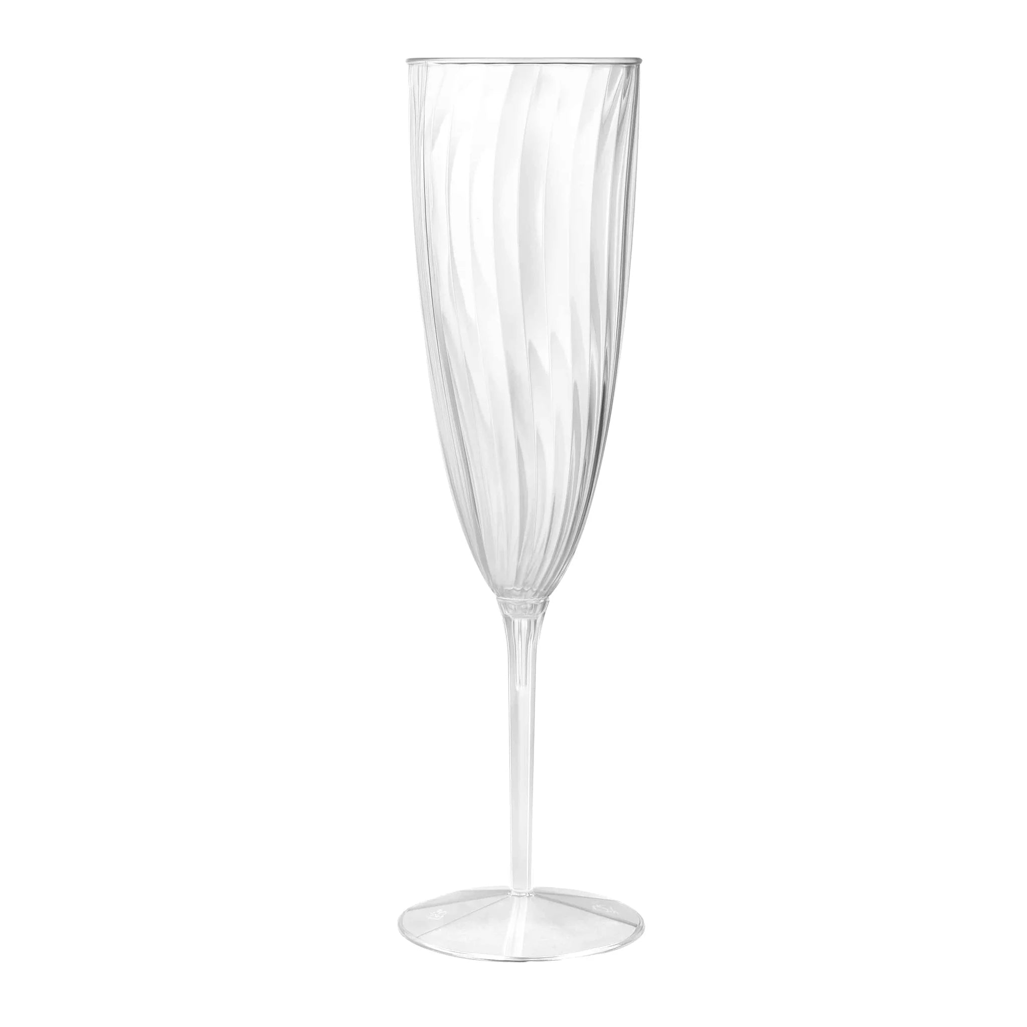 Champagne Flute Plastic Disposable Glasses – 6 oz – 8 Count