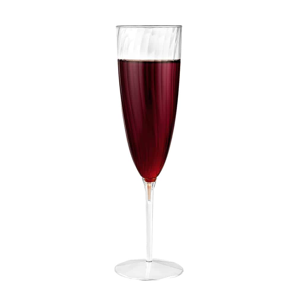 Champagne Flute Plastic Disposable Glasses – 6 oz – 8 Count