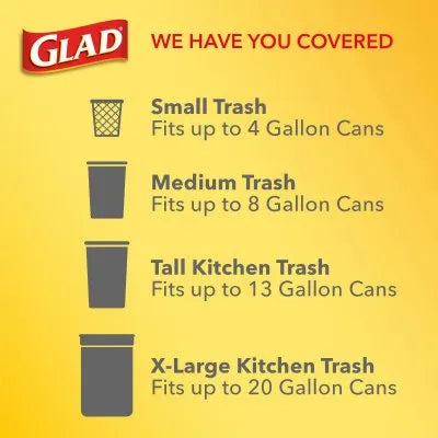 Glad Small Kitchen/Bathroom Trash Bags Odor Shield Fresh Scent – 4 Gallon – 26-Ct.