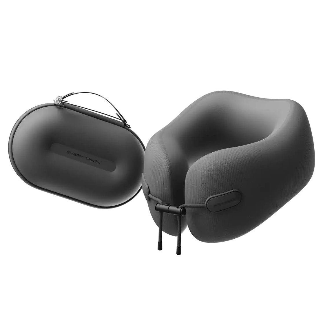FashionIt Travel Neck Pillow with Hard Case - Black