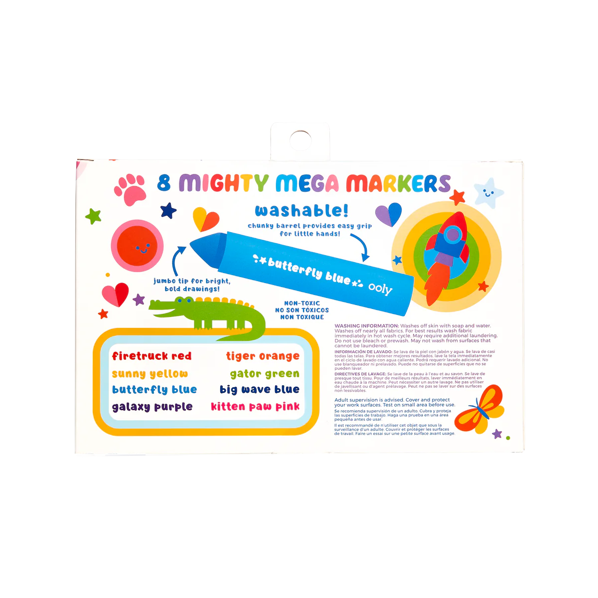 Ooly Mighty Mega Washable Chunky Markers - Set of 8