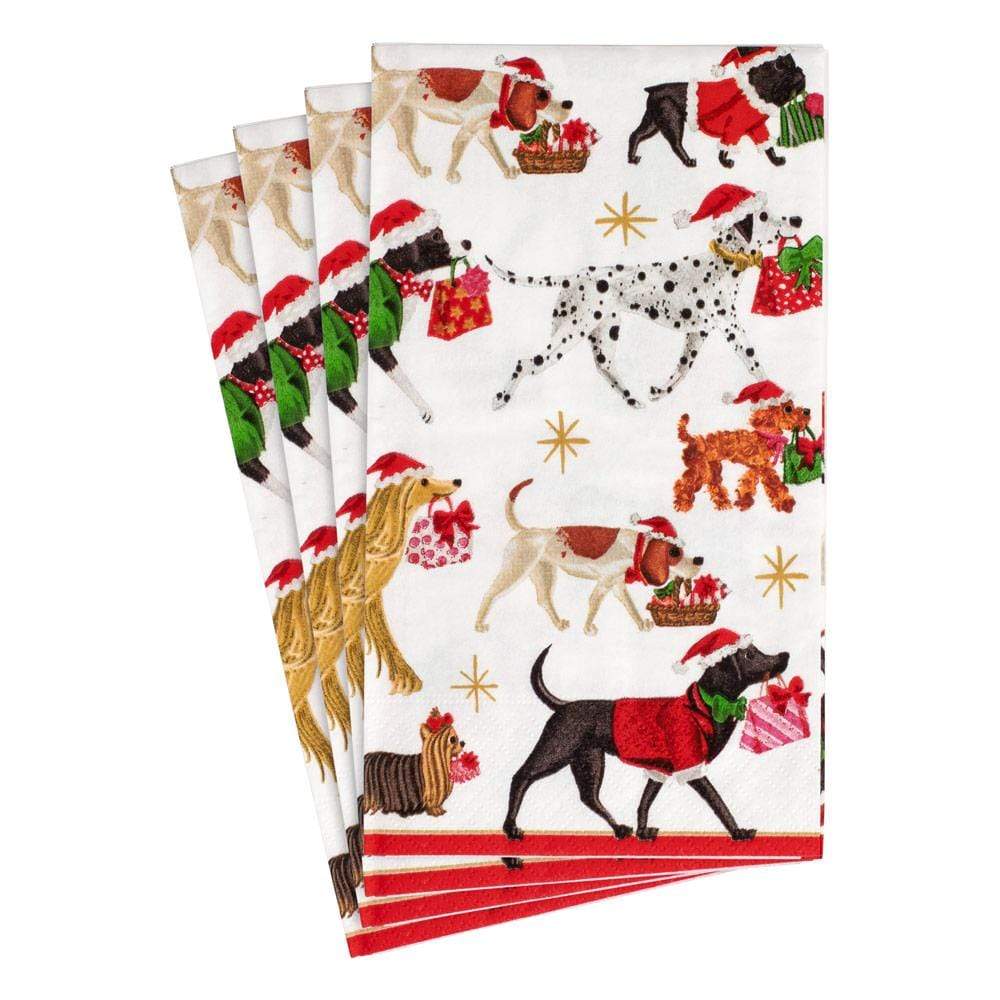 Caspari Christmas Delivery White Christmas Guest Towel - 15pk