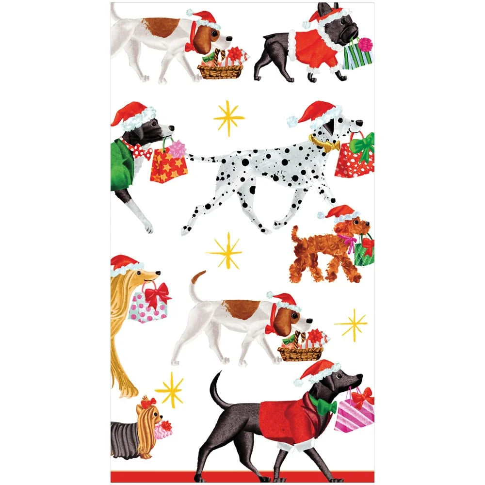 Caspari Christmas Delivery White Christmas Guest Towel - 15pk