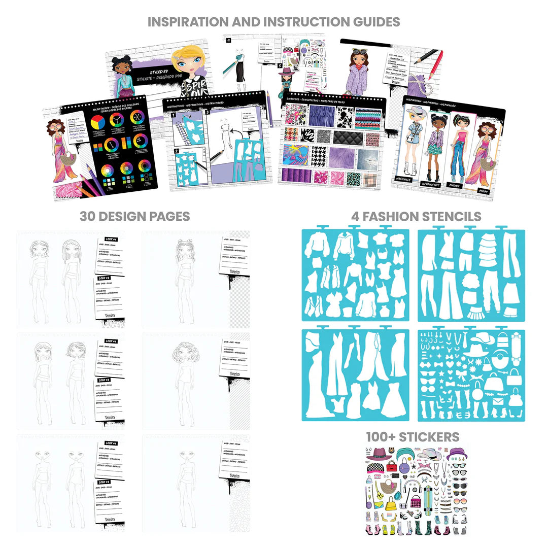 Fashion Angels Streetwear Fashion Design Portfolio Sketch Set