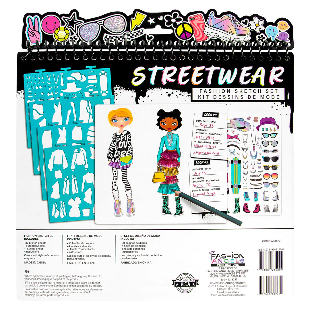 Fashion Angels Streetwear Fashion Design Portfolio Sketch Set
