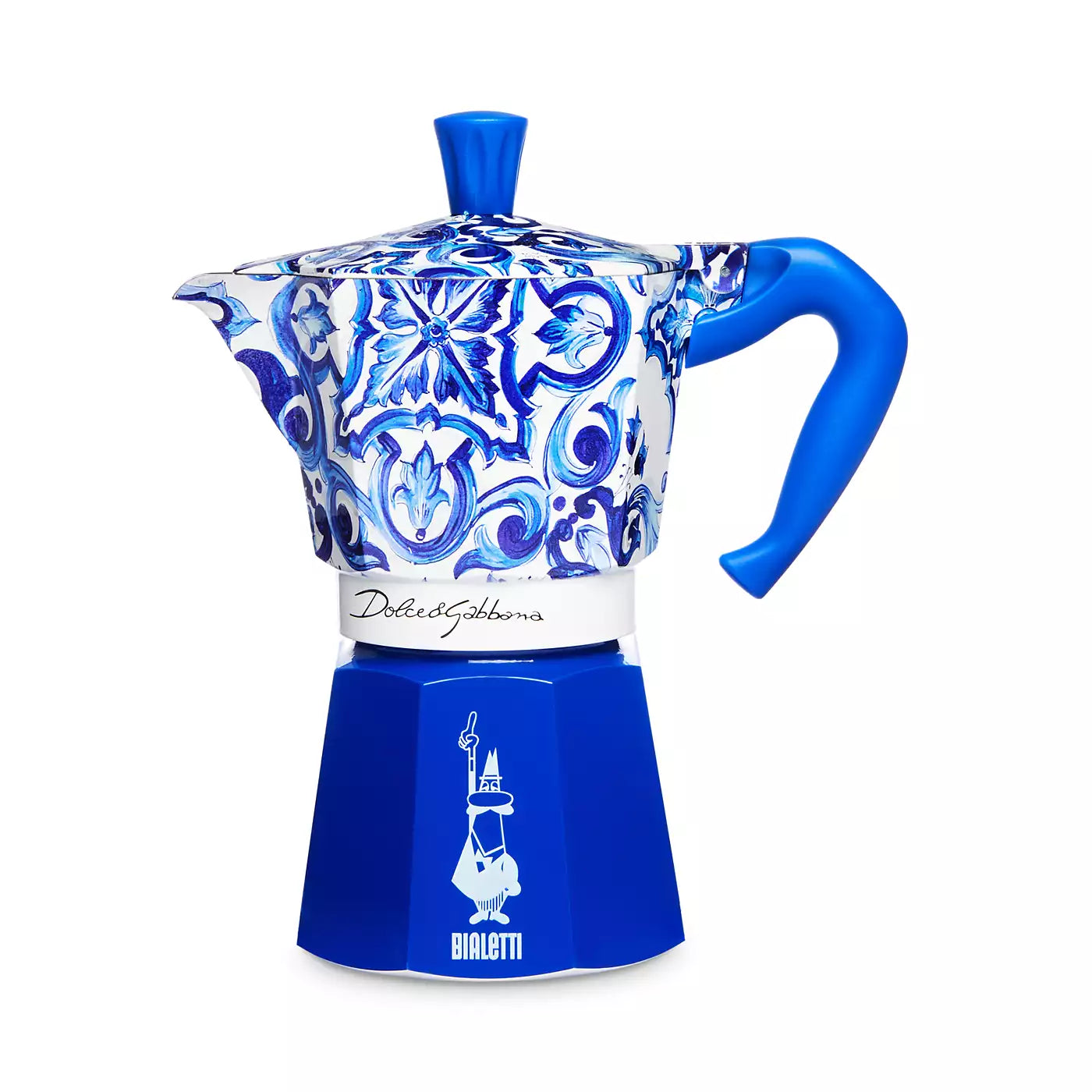 Bialetti Moka Express Dolce & Gabbana Stovetop Espresso Maker – 6 Cup – Mediterranean Blue