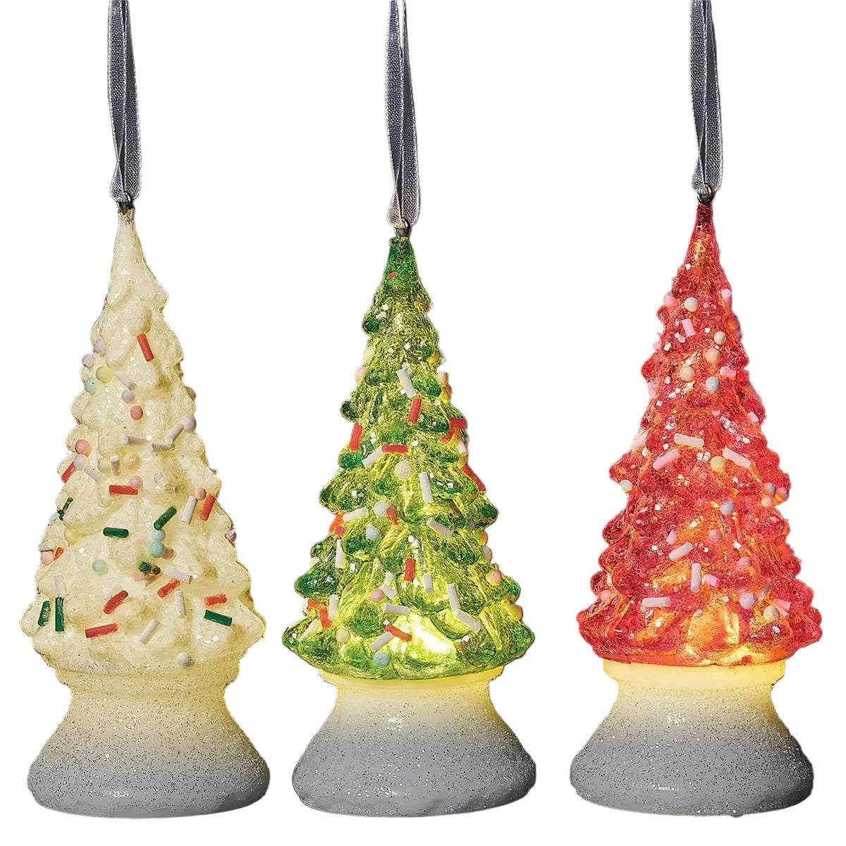 Lighted Sprinkle Tree Ornament - 4.25"H – Assorted Colors – Each Sold Separately