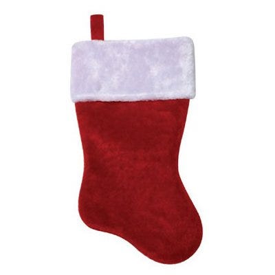Red Plush Christmas Stocking – 17.5"