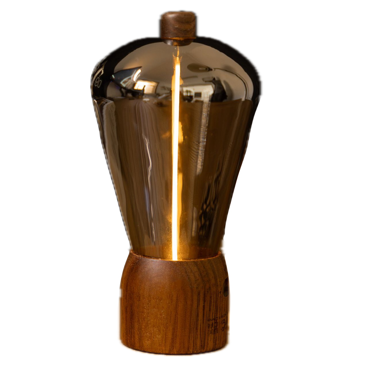 Gingko Opal Drift Light – Natural Walnut Wood – 2.6" × 5"