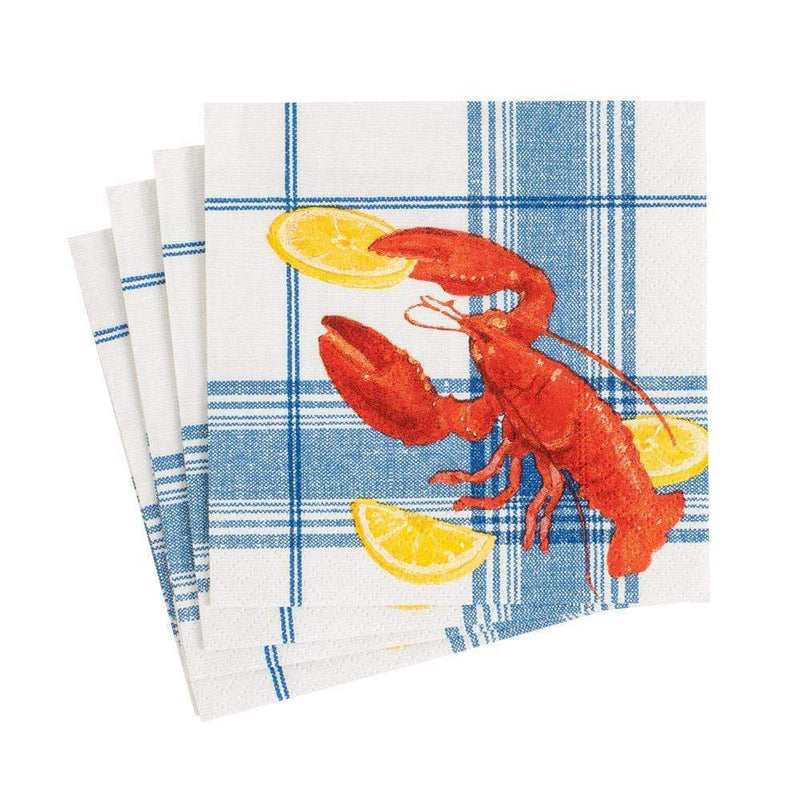 Caspari Lobster Bake Paper Cocktail Napkins - 20pk
