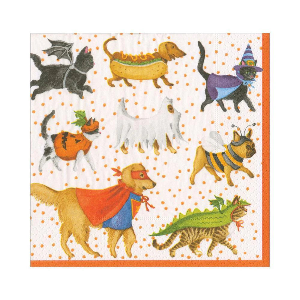 Caspari Pets In Costume Lunch Napkin - 20pk