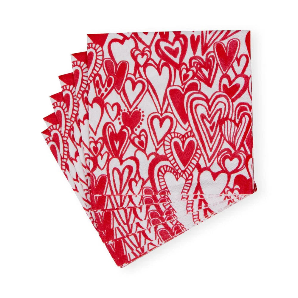 Caspari Groovy Love Paper Cocktail Napkins – 20pk