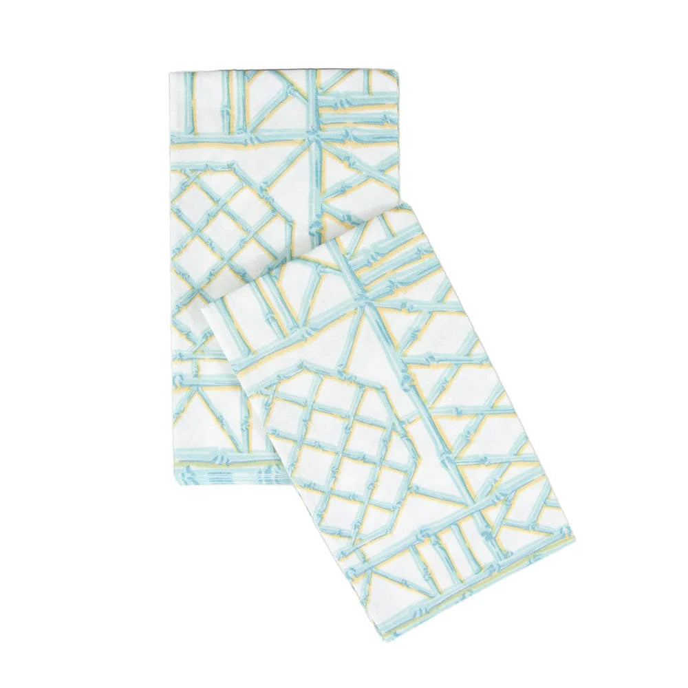 Caspari Bamboo Screen Paper Linen Guest Towel Napkins – 12pk