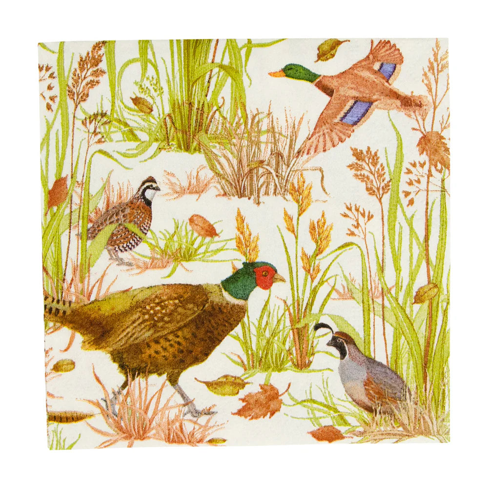 Caspari Birds Of A Feather Cocktail Napkins - 20pk