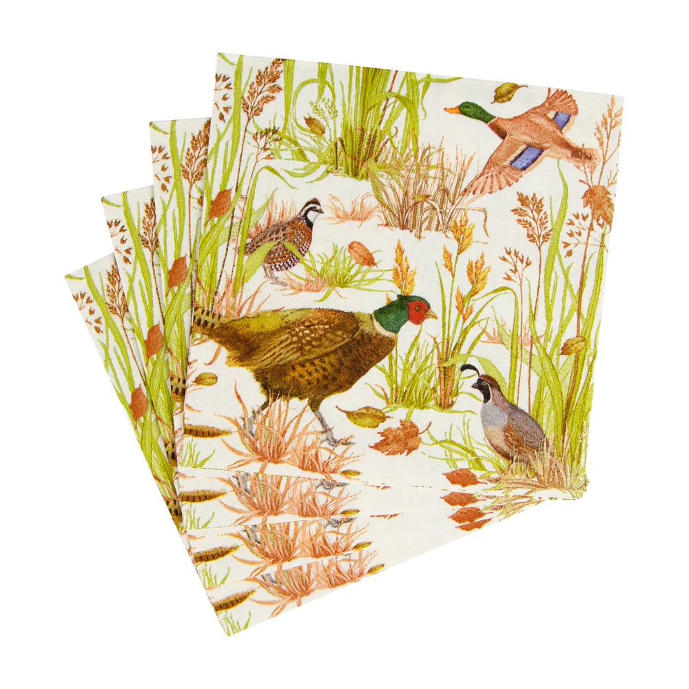 Caspari Birds Of A Feather Cocktail Napkins - 20pk