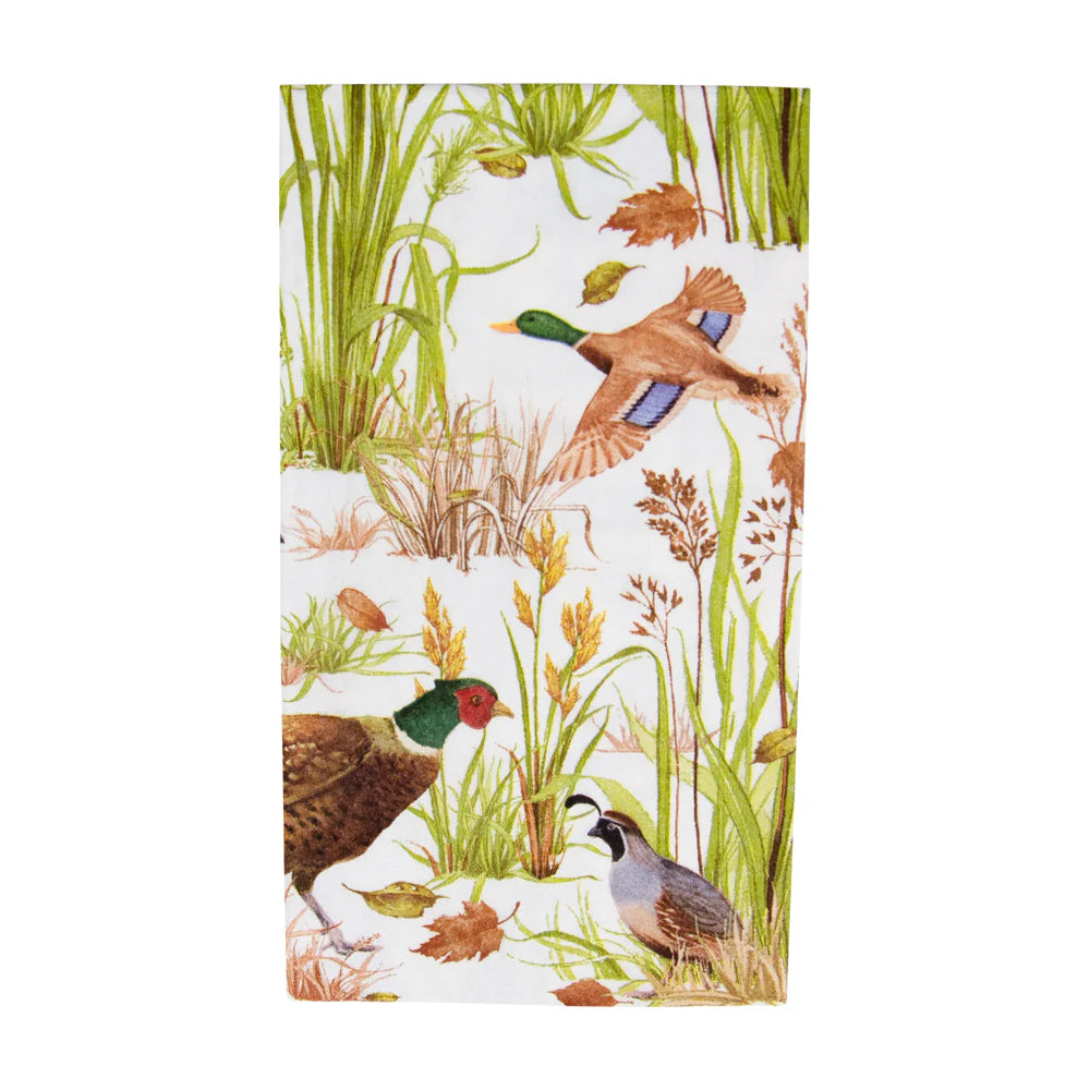 Caspari Birds Of A Feather Guest Towel Napkins - 15 Pk