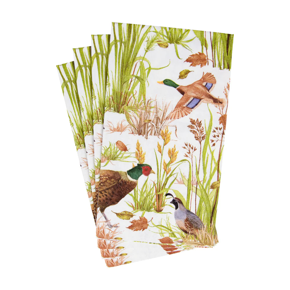 Caspari Birds Of A Feather Guest Towel Napkins - 15 Pk