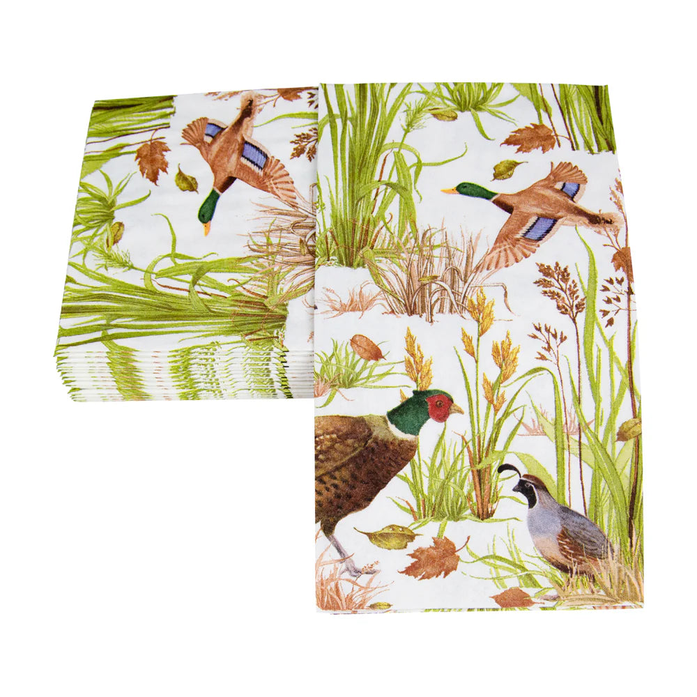 Caspari Birds Of A Feather Guest Towel Napkins - 15 Pk