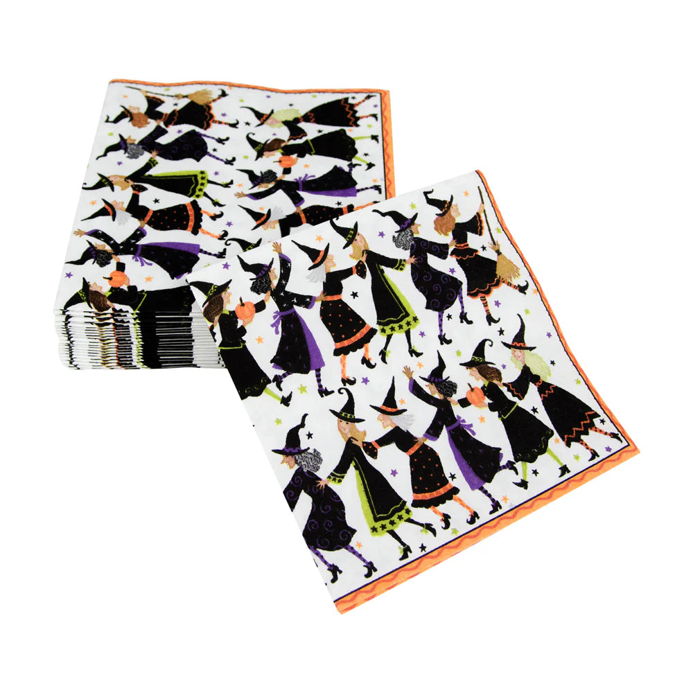 Caspari Witches Conga Line Beverage Napkin - 20pk