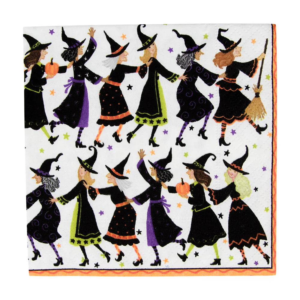 Caspari Witches Conga Line Beverage Napkin - 20pk