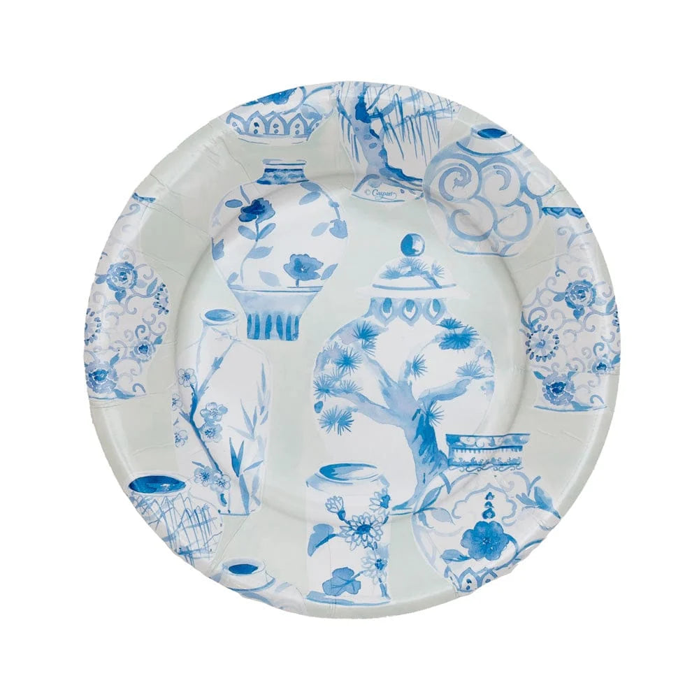 Caspari Square Paper Salad & Dessert Plates – Glazed Porcelain Celadon – 8pk