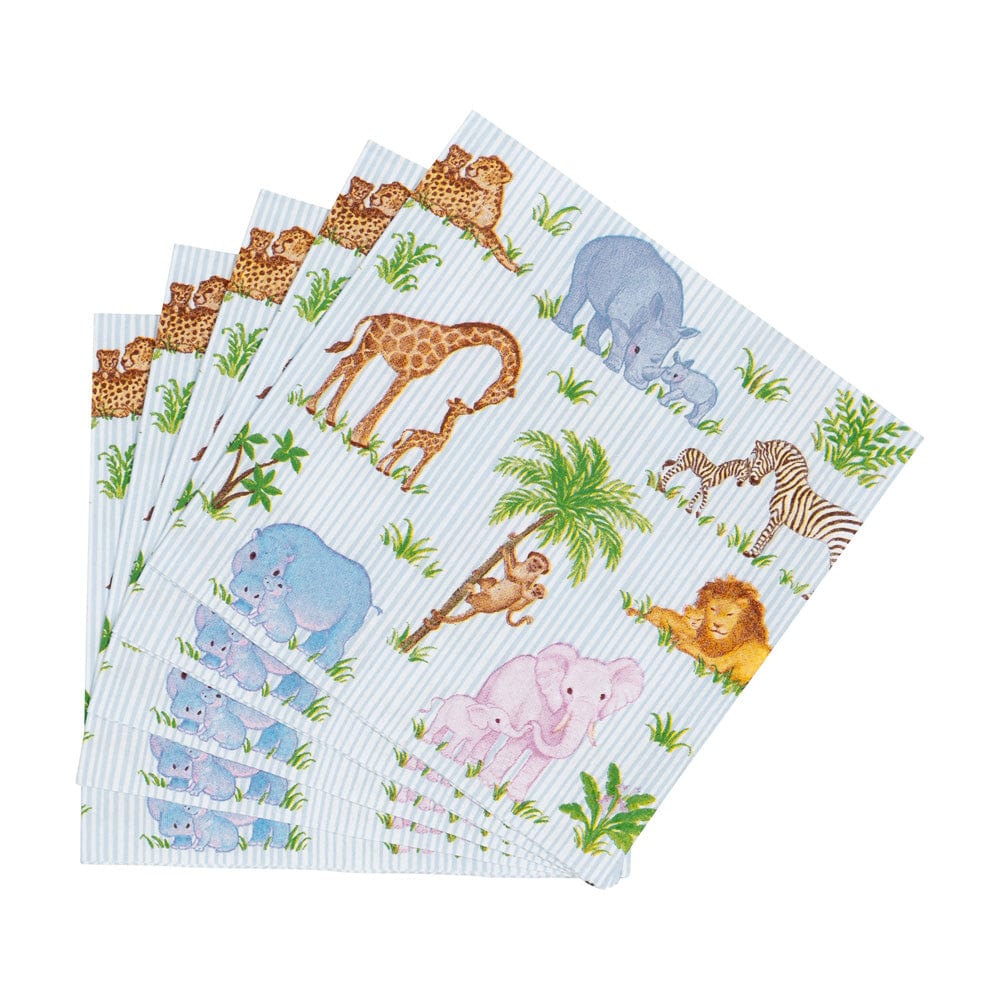 Caspari Paper Cocktail Napkins - Safari Baby – 20pk