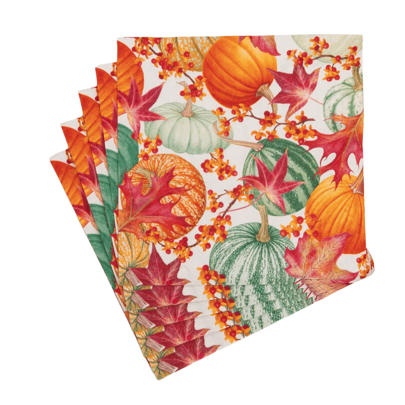 Caspari Gourds and Leaves Recycled Paper Lunch Napkins – 20pk