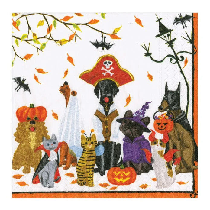 Caspari Halloween Pets Recycled Cocktail Napkin - 20pk