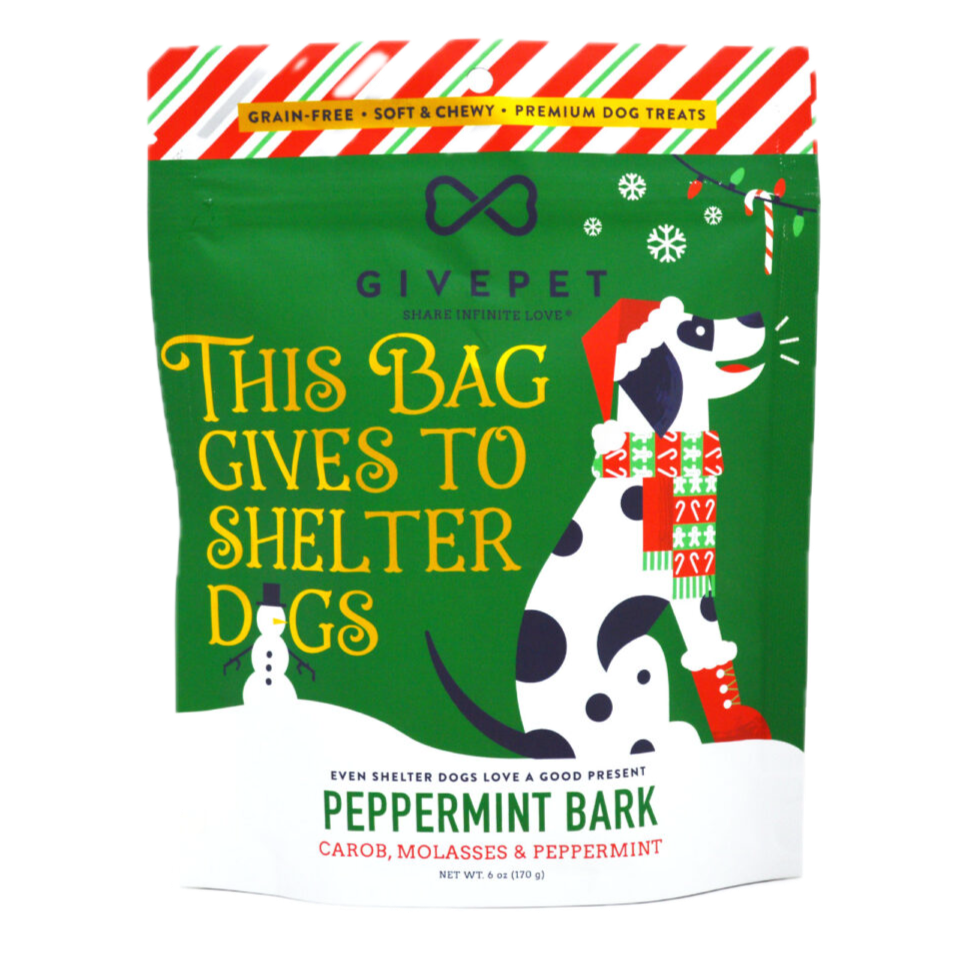 Premium Holiday Dog Treats –  Peppermint Bark – 6oz.