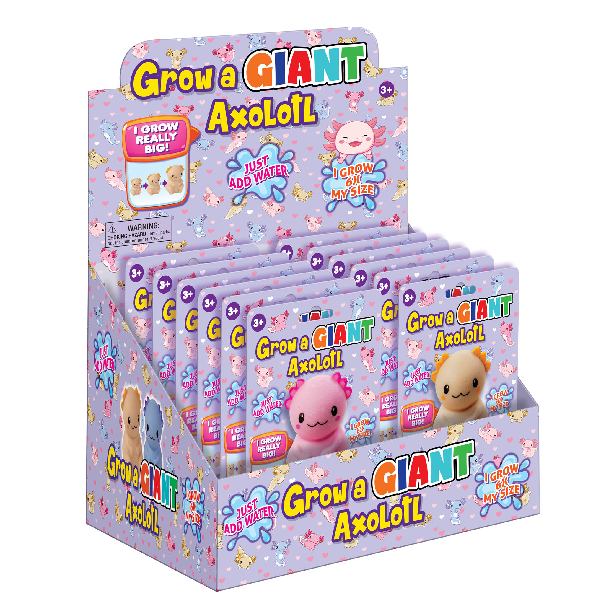 Grow A Giant Axolotl Toy – Assorted Colors – Each Sold Separately