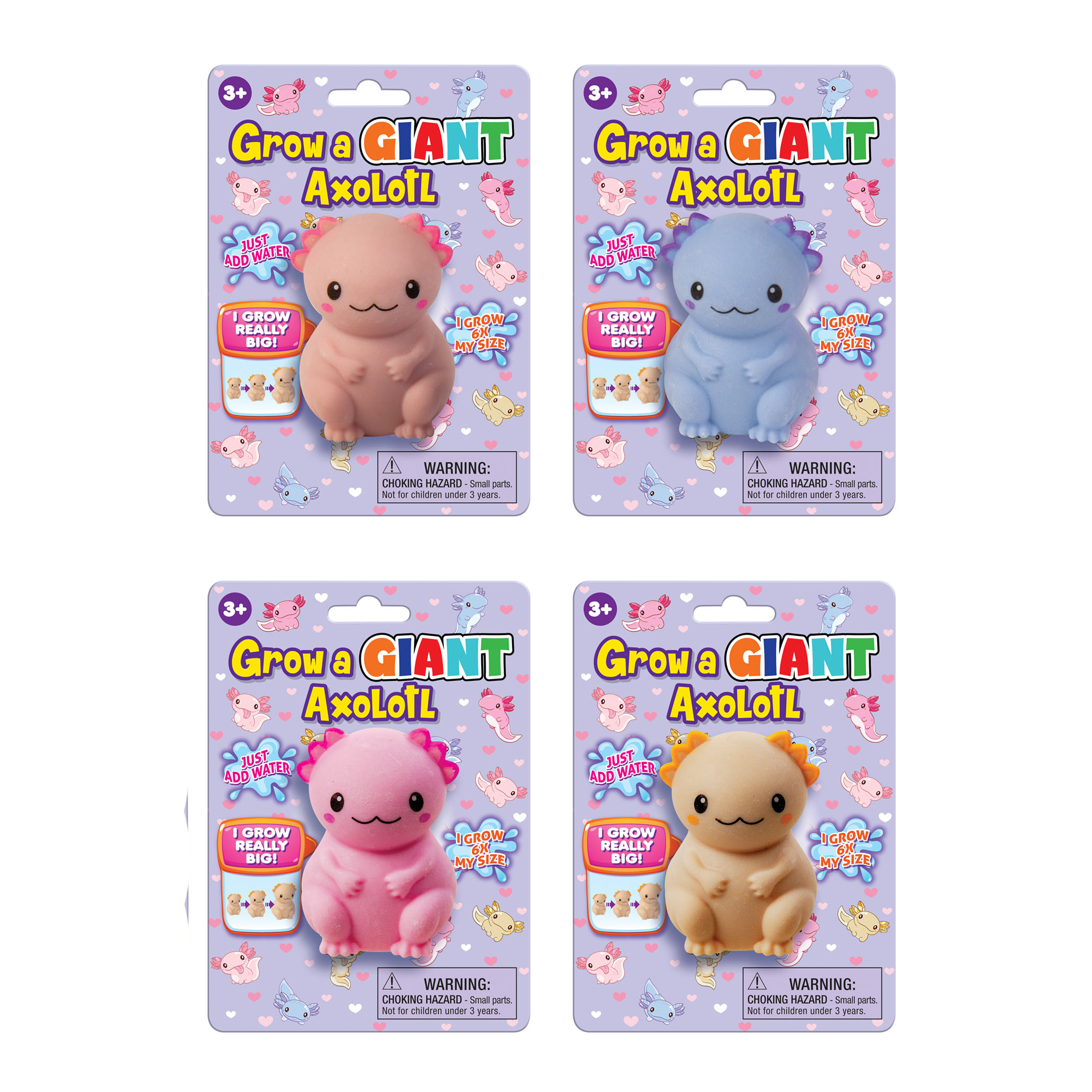 Grow A Giant Axolotl Toy – Assorted Colors – Each Sold Separately