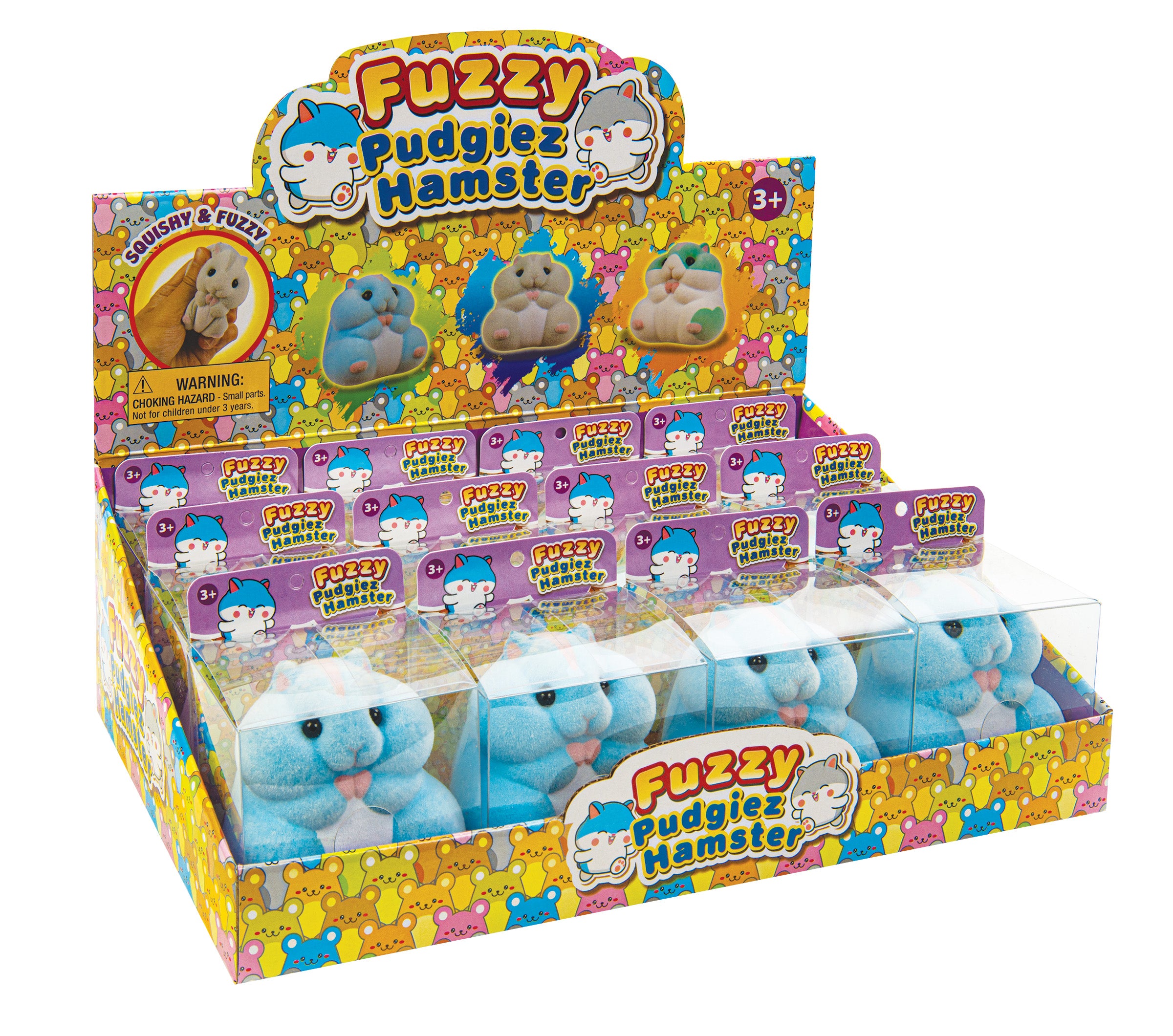 Fuzzy Pudgiez Hamster Squishy Toy – Assorted Colors – Each Sold Separately