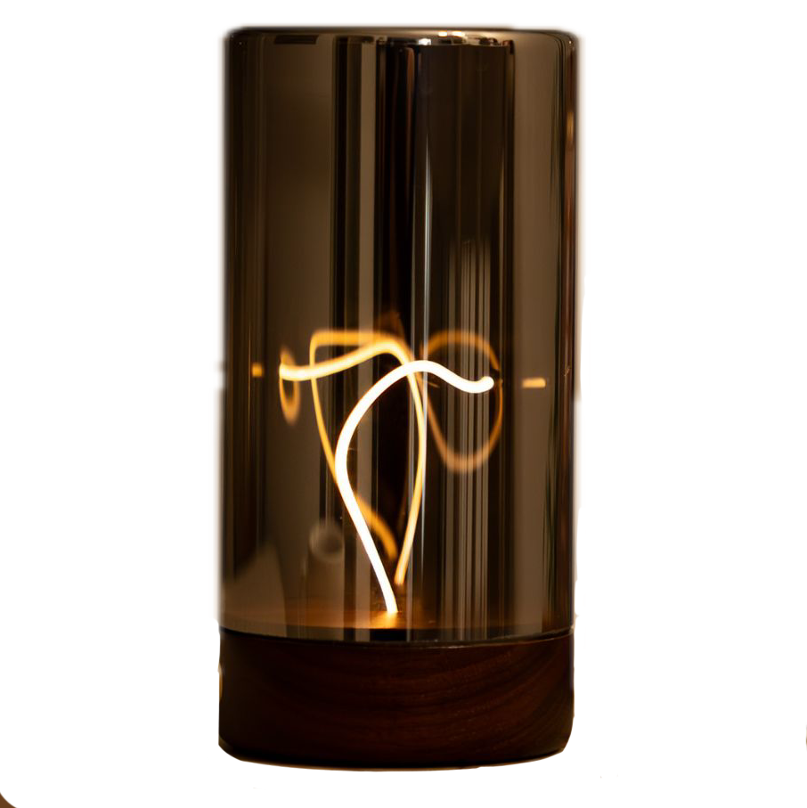 Gingko Solis Drift Light – Natural Walnut Wood – 2.68" × 5.39 in