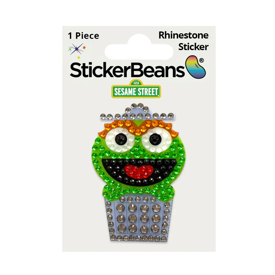 StickerBeans Sesame Street Collection – Oscar – Sparkle Sticker – 2"