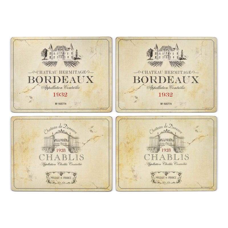 Vin de France Cork Bottom Hard Placemats – Set of 4