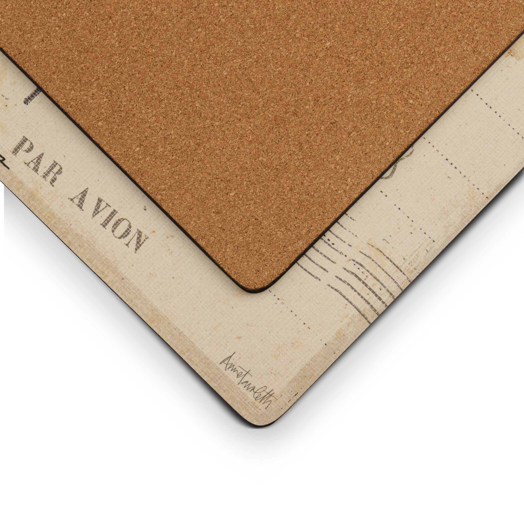 Postcard Sketches Cork Bottom Hard Placemats – Set of 4