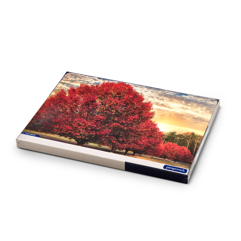 Crimson Trees Cork Bottom Hard Placemats – Set of 4