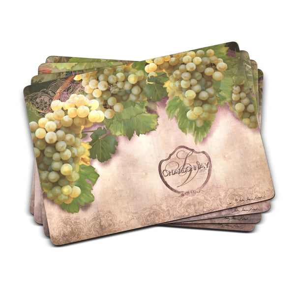 Tuscan Vineyard Cork Bottom Hard Placemats – Set of 4