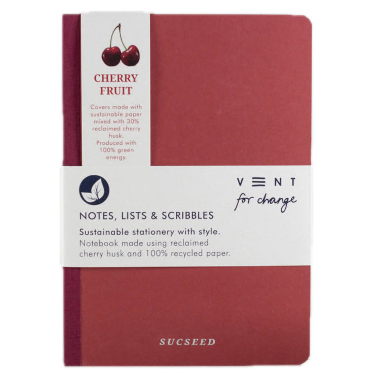 Recycled A6 SUCSEED Notebook – Cherry – 6" x 8" – 160 Pages