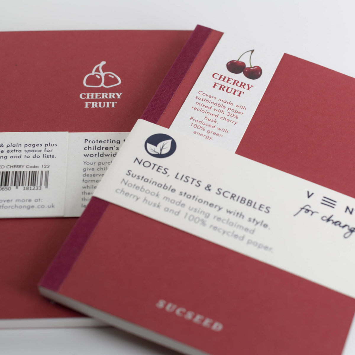 Recycled A6 SUCSEED Notebook – Cherry – 6" x 8" – 160 Pages