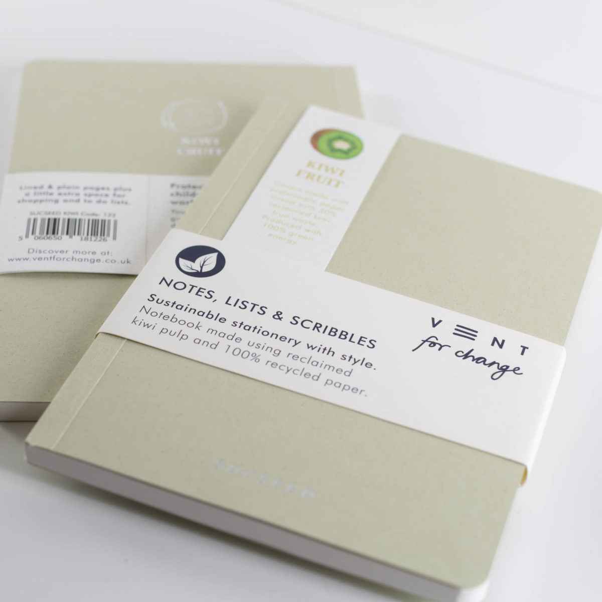 Recycled A6 SUCSEED Notebook – Kiwi Fruit – 8" x 4" – 160 Pages