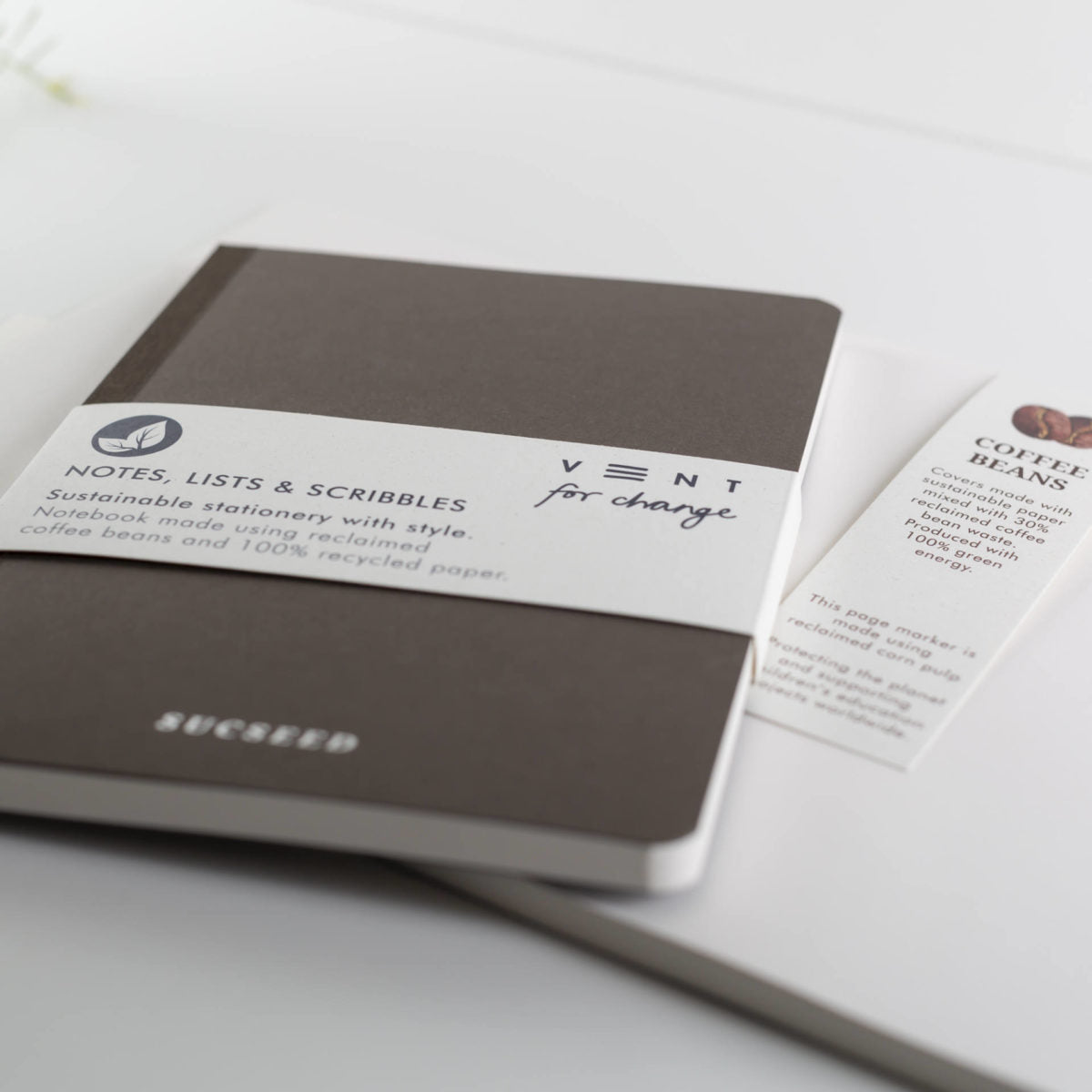 Recycled A6 SUCSEED Notebook – Coffee – 8" x 4" – 160 Pages