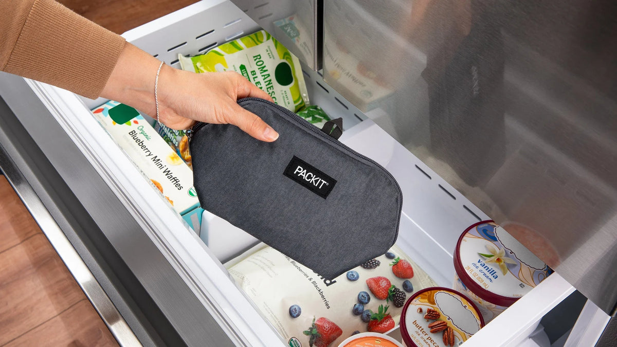 Packit Freezable Snack Bag – 9" x 4" – Charcoal