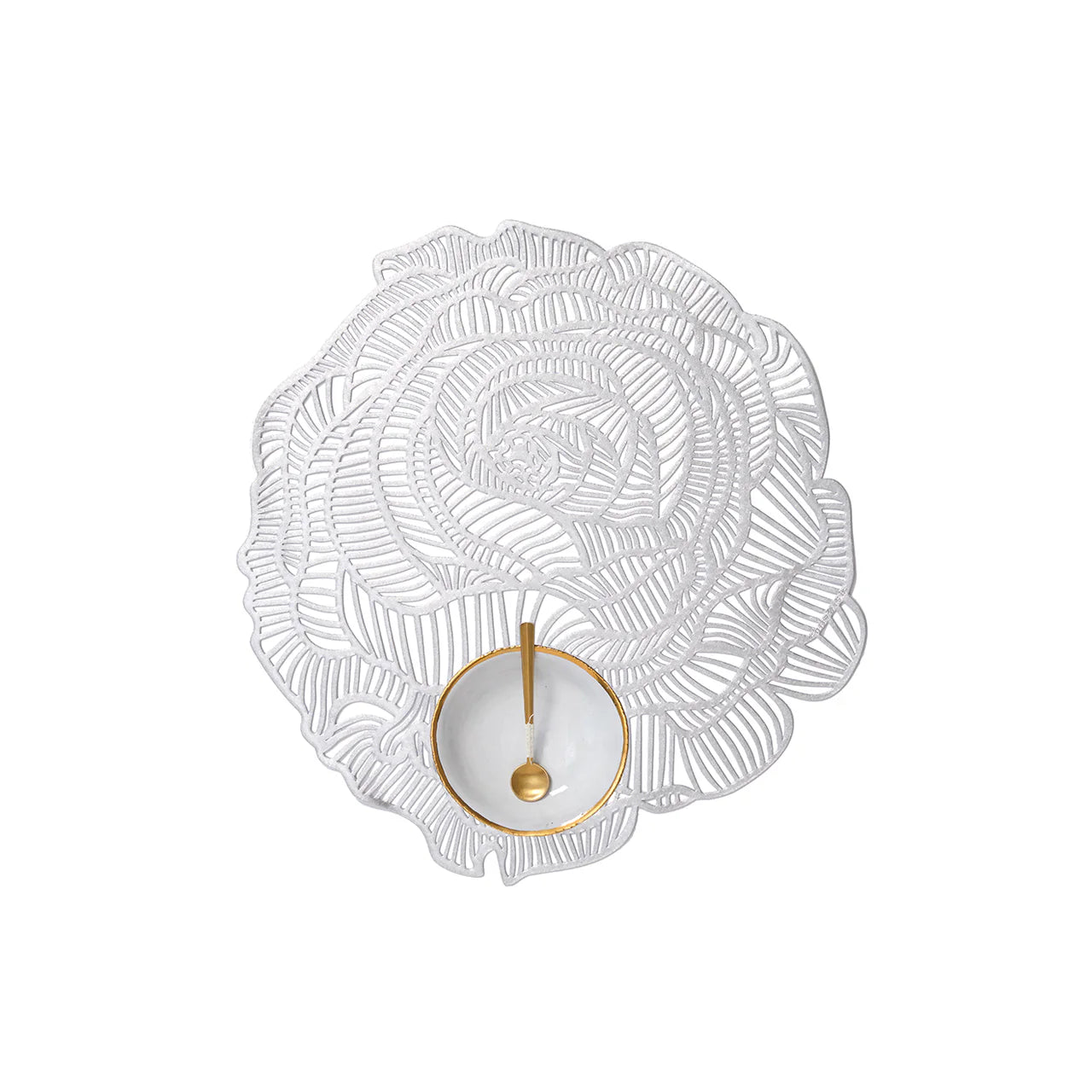 Chilewich Round Rose Placemats - Silver